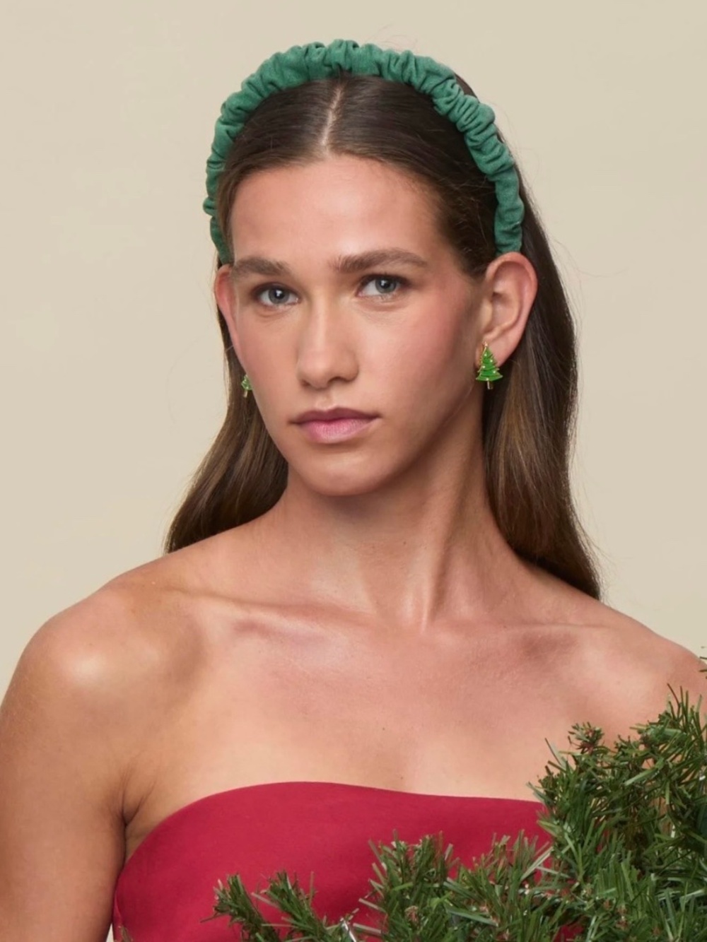 LELE SADOUGHI Jessie Evergreen Suede Leather Headband - Picture 9 of 11